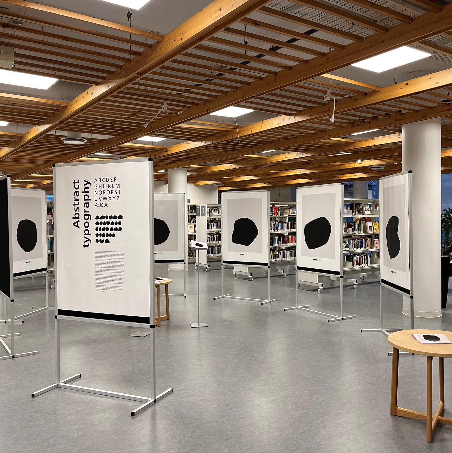 Photo from exhibition in Trondheim public library, 2004.