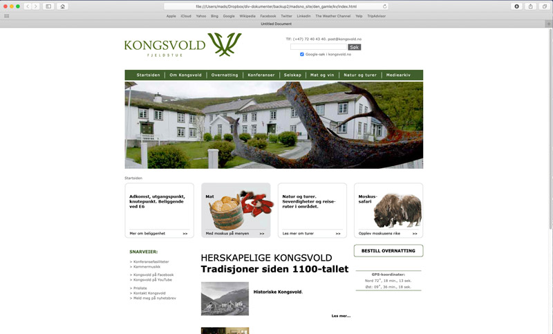 Kongsvold-webside